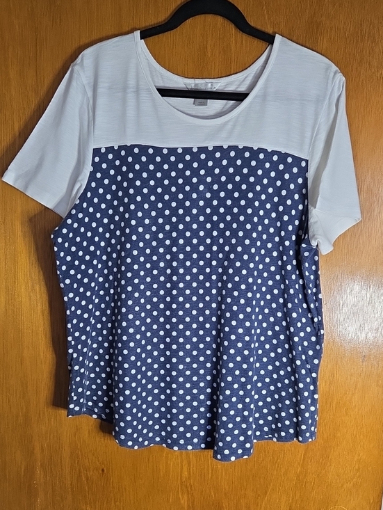 Christopher & Banks Tops - Chirstoper & Banks Short Sleeve Polka Dot Jersey Shirt